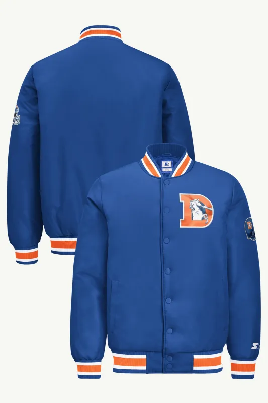 MENS DENVER BRONCOS RETRO GAME DAY SATIN VARSITY JACKET made by Starter