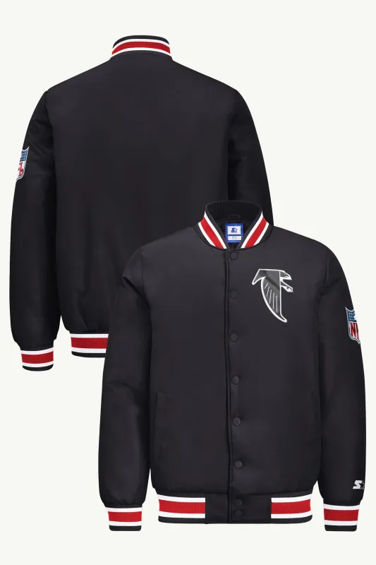 MENS ATLANTA FALCONS RETRO GAME DAY SATIN VARSITY JACKET made by Starter
