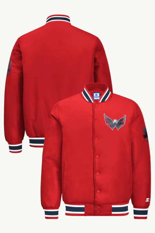 MENS WASHINGTON CAPITALS GAME DAY SATIN VARSITY JACKET made by Starter