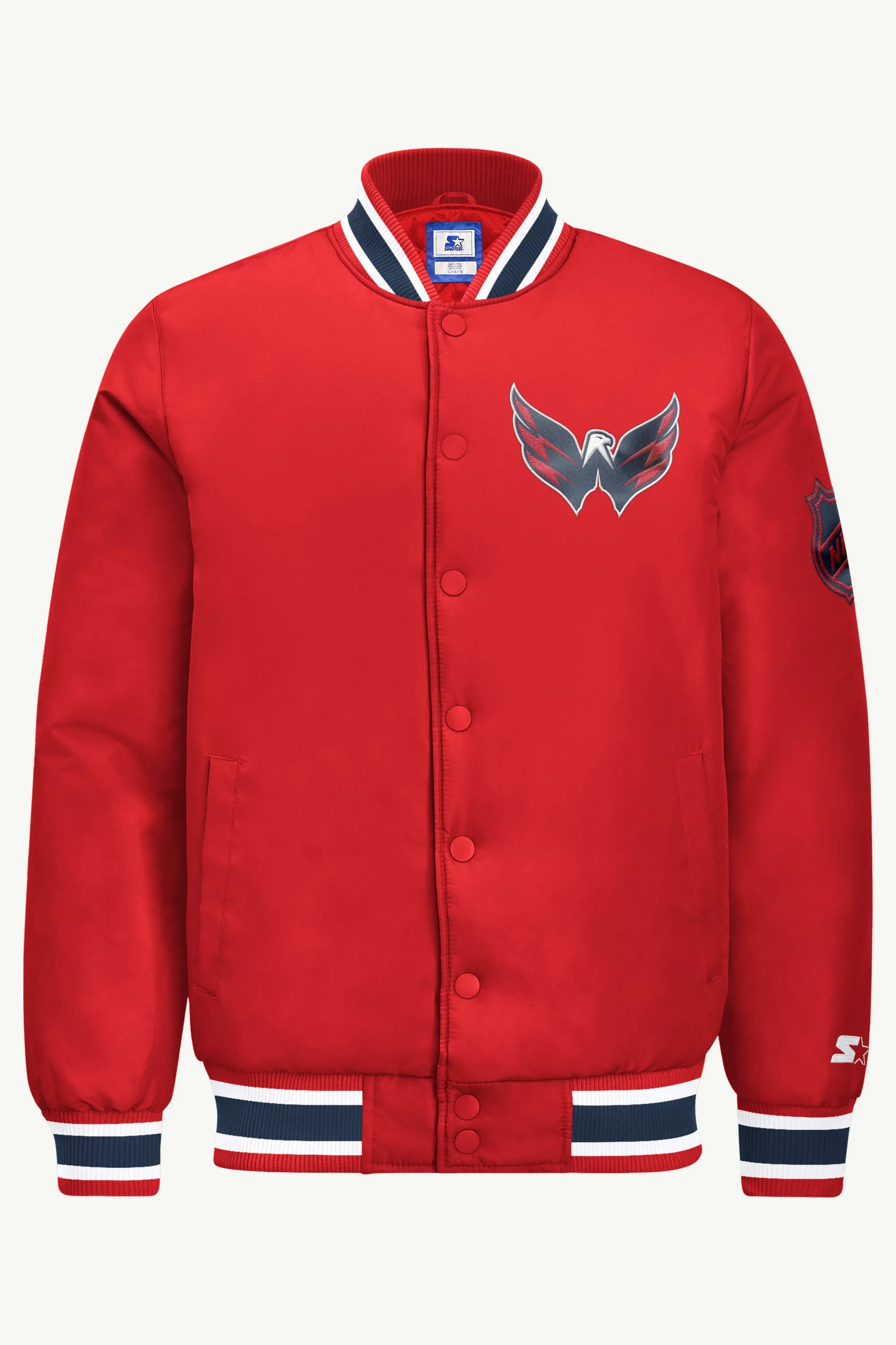 MENS WASHINGTON CAPITALS GAME DAY SATIN VARSITY JACKET sold by Starter product image thumbnail 2