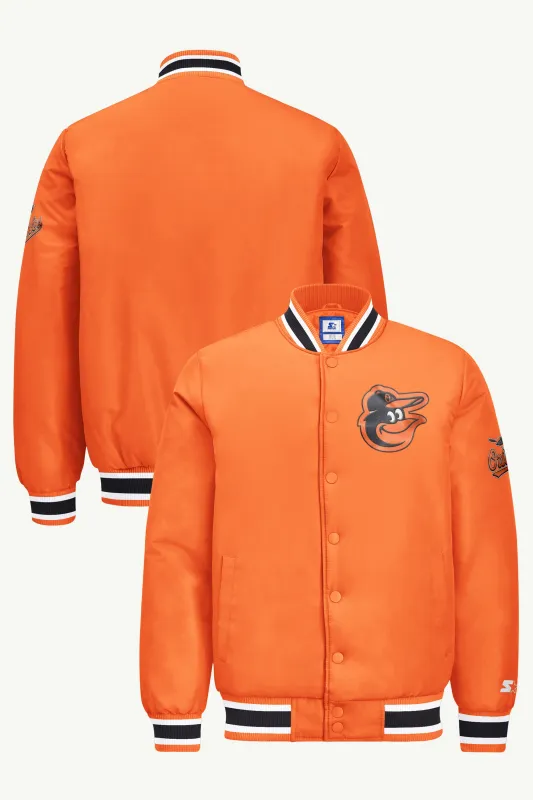 MENS BALTIMORE ORIOLES GAME DAY SATIN VARSITY JACKET made by Starter