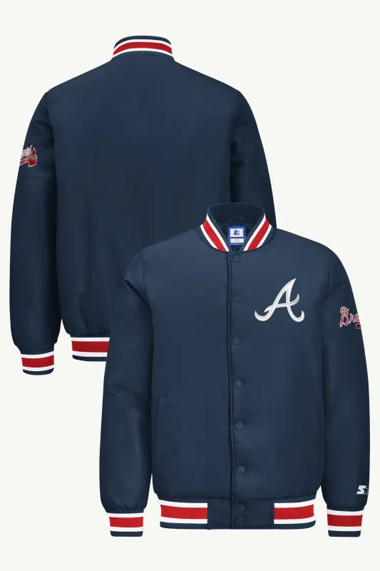 MENS ATLANTA BRAVES GAME DAY SATIN VARSITY JACKET made by Starter
