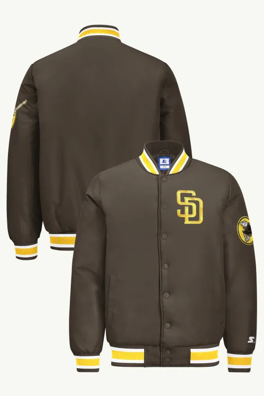 MENS SAN DEIGO PADRES GAME DAY SATIN VARSITY JACKET made by Starter