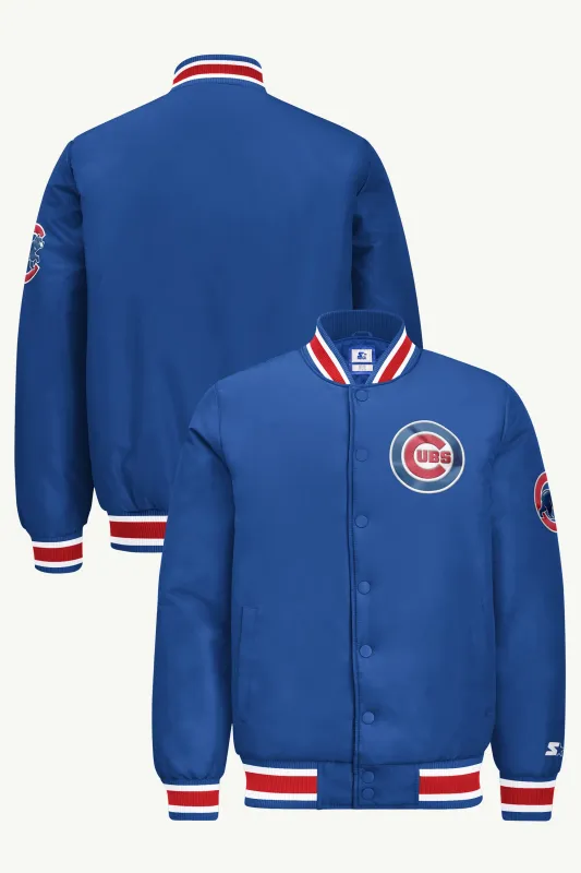 MENS CHICAGO CUBS GAME DAY SATIN VARSITY JACKET made by Starter