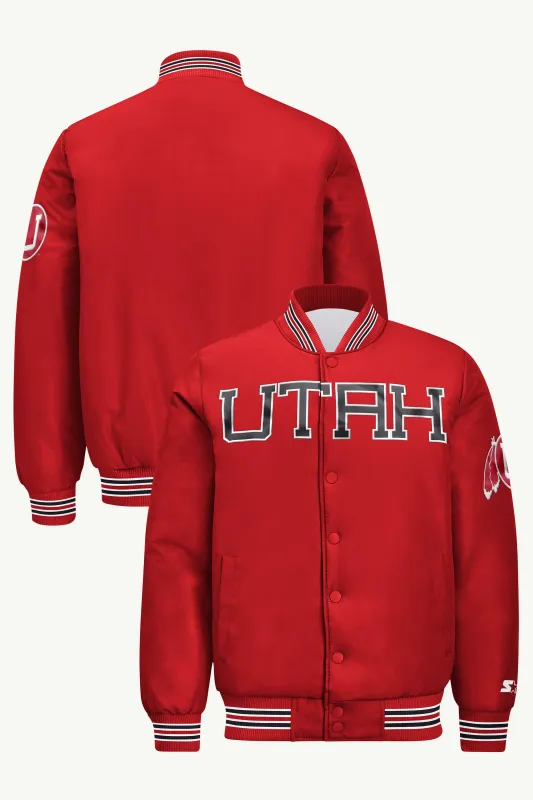 MENS UTAH UTES SATIN VARSITY JACKET made by Starter