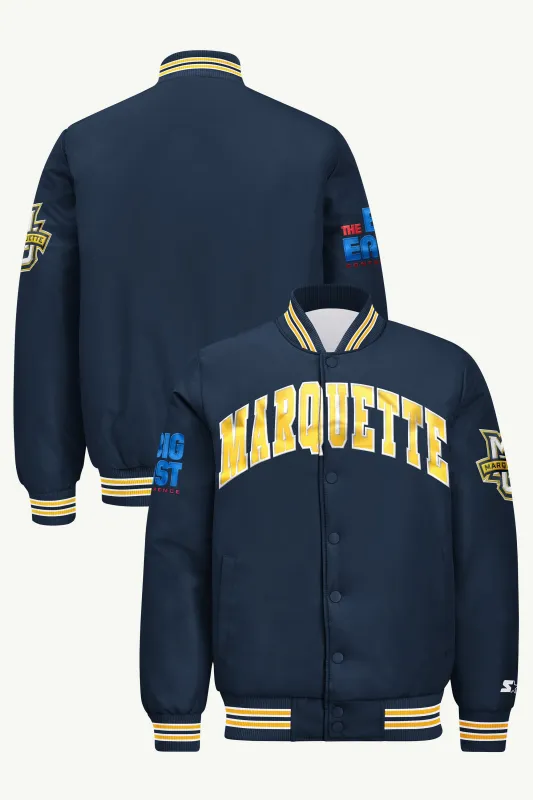 MENS MARQUETTE GOLDEN EAGLES SATIN VARSITY JACKET made by Starter