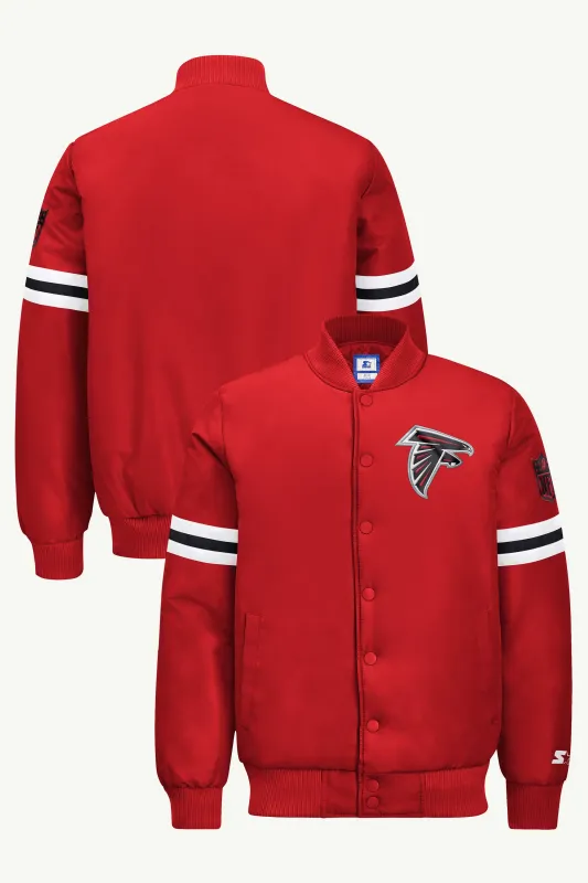 MENS ATLANTA FALCONS STRIPE SLEEVE VARSITY JACKET made by Starter