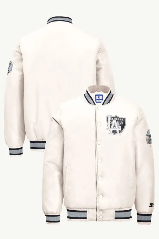 MENS LAS VEGAS RAIDERS GAME DAY SATIN VARSITY JACKET made by Starter