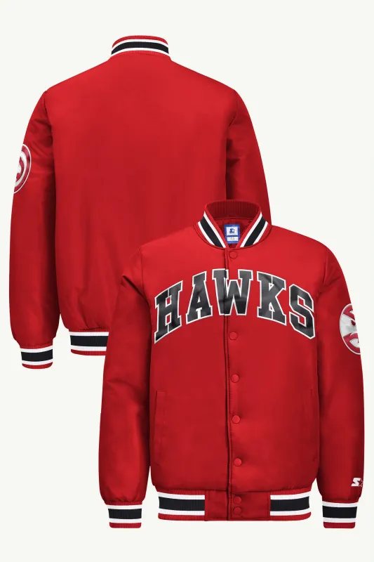 MENS ATLANTA HAWKS ACROSS SATIN VARSITY made by Starter
