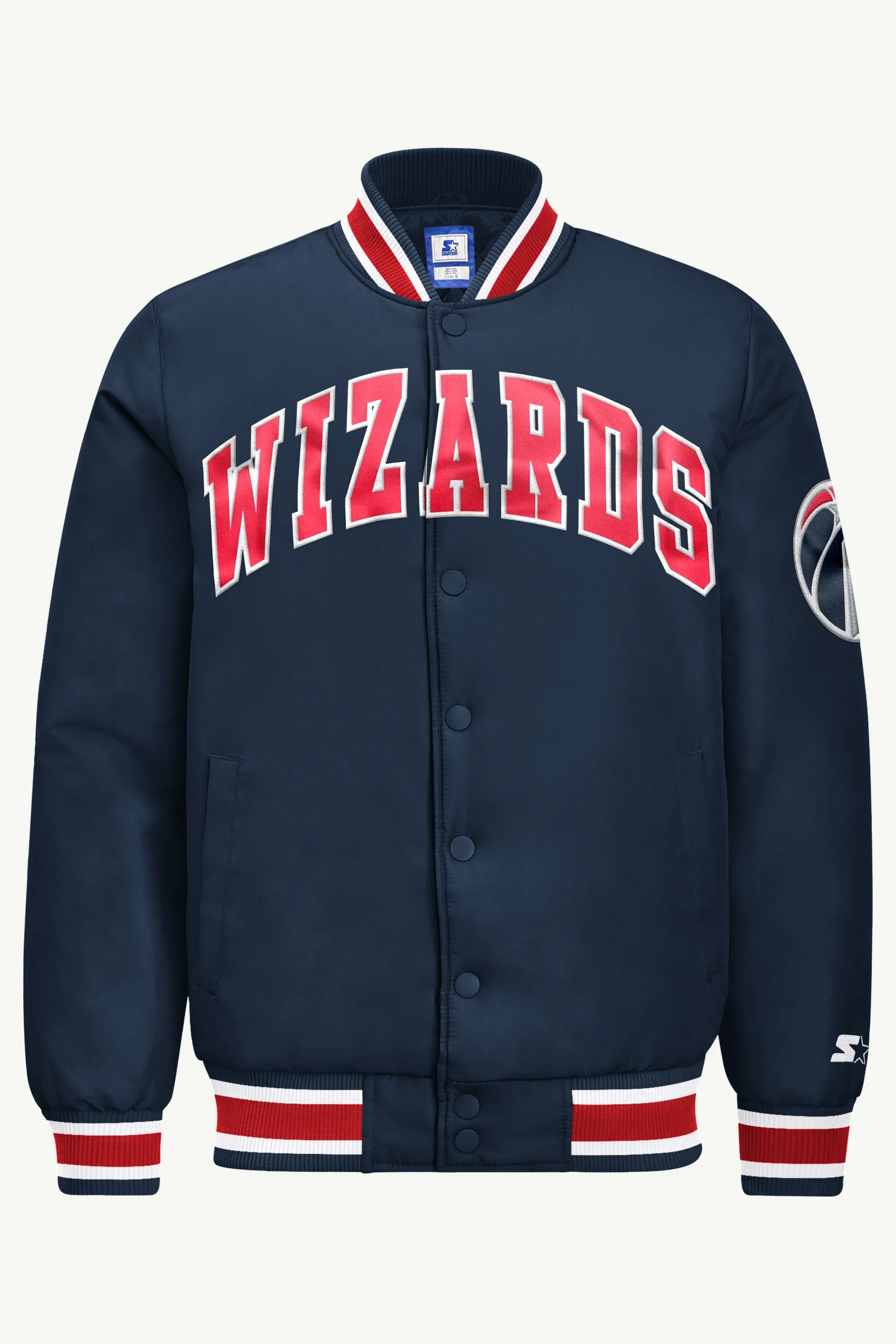 MENS WASHINGTON WIZARDS ACROSS SATIN VARSITY JACKET sold by Starter product image thumbnail 2