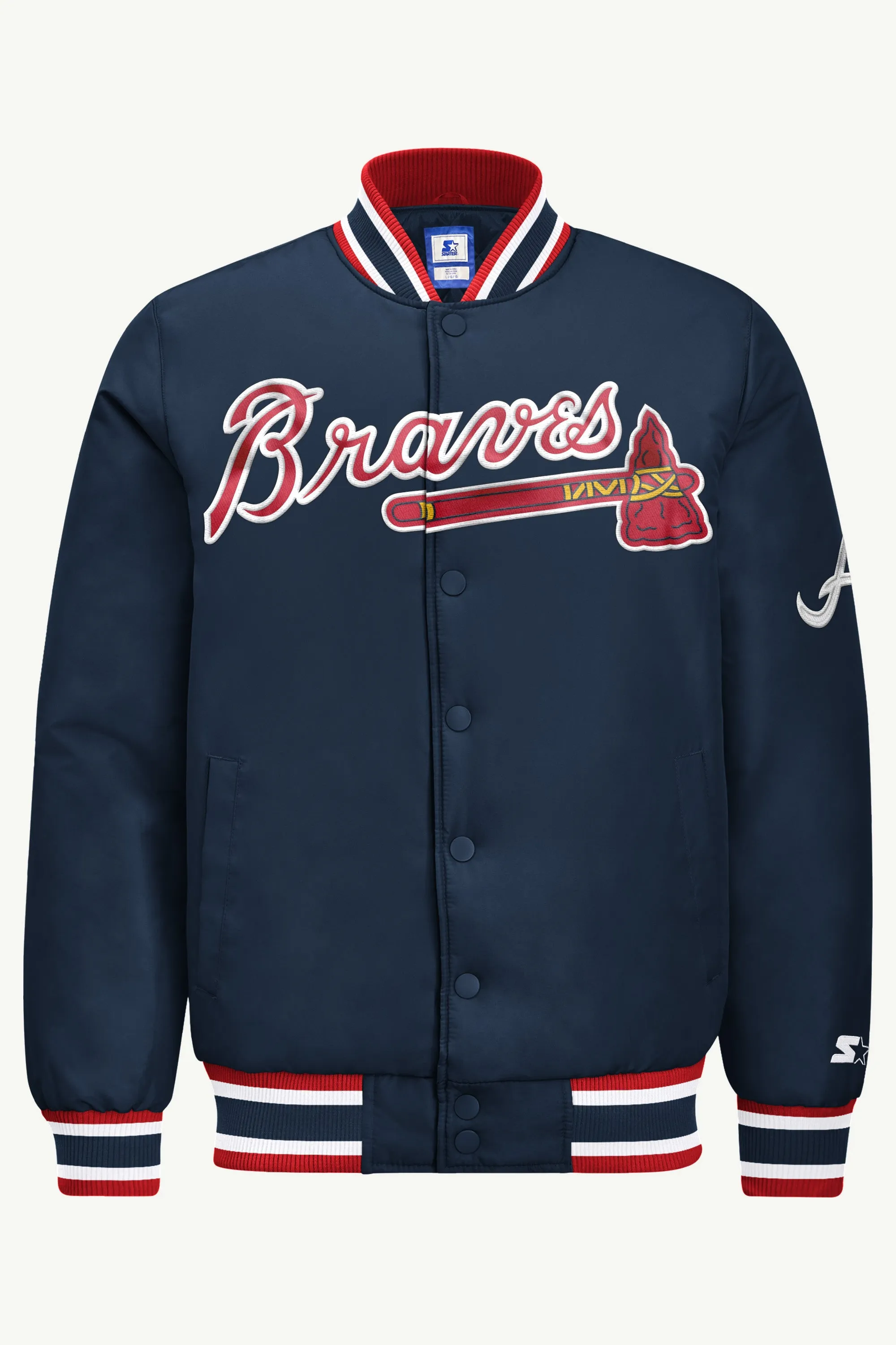 MENS ATLANTA BRAVES ACROSS SATIN VARSITY JACKET sold by Starter product image thumbnail 2
