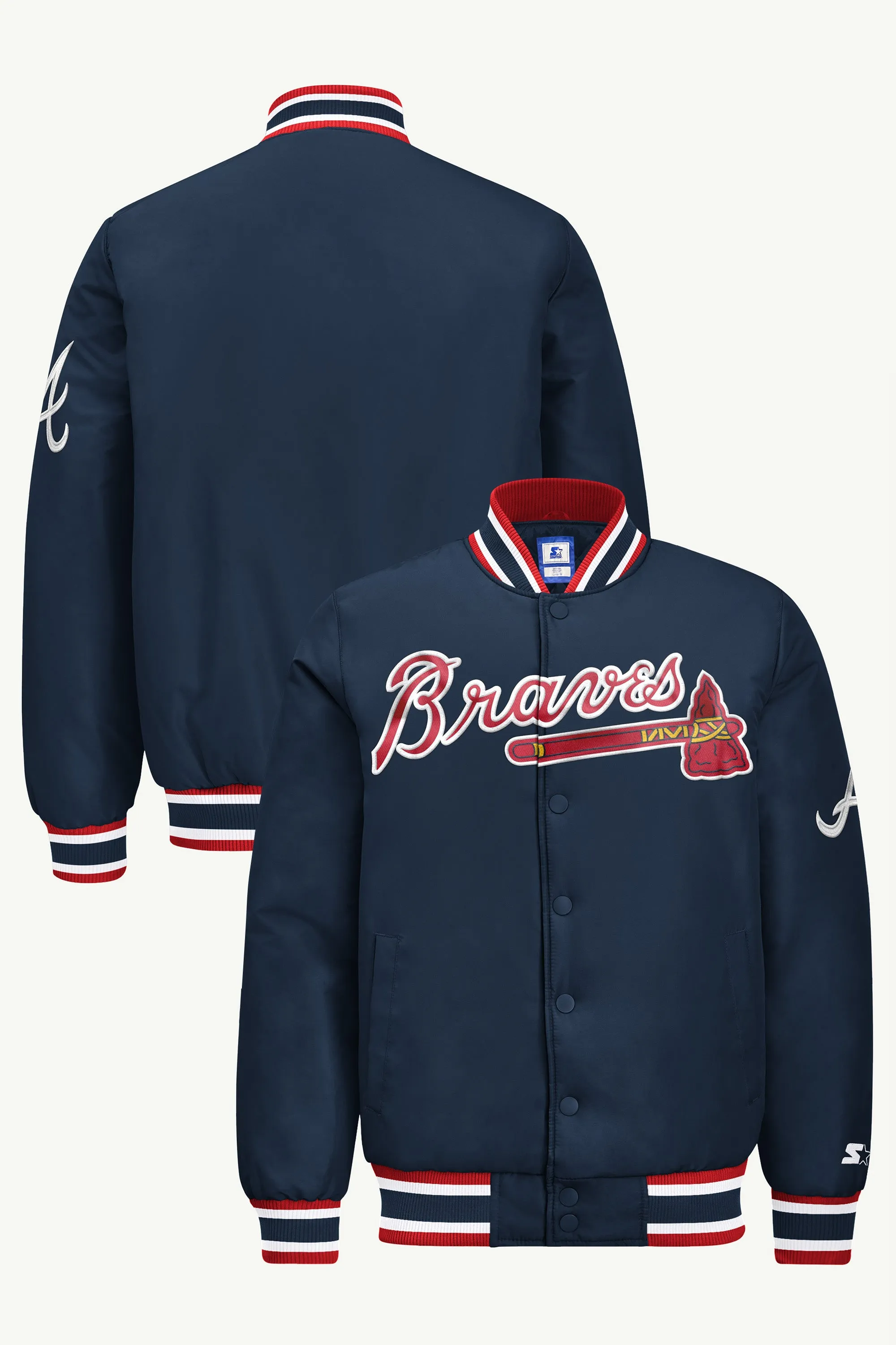 MENS ATLANTA BRAVES ACROSS SATIN VARSITY JACKET sold by Starter
