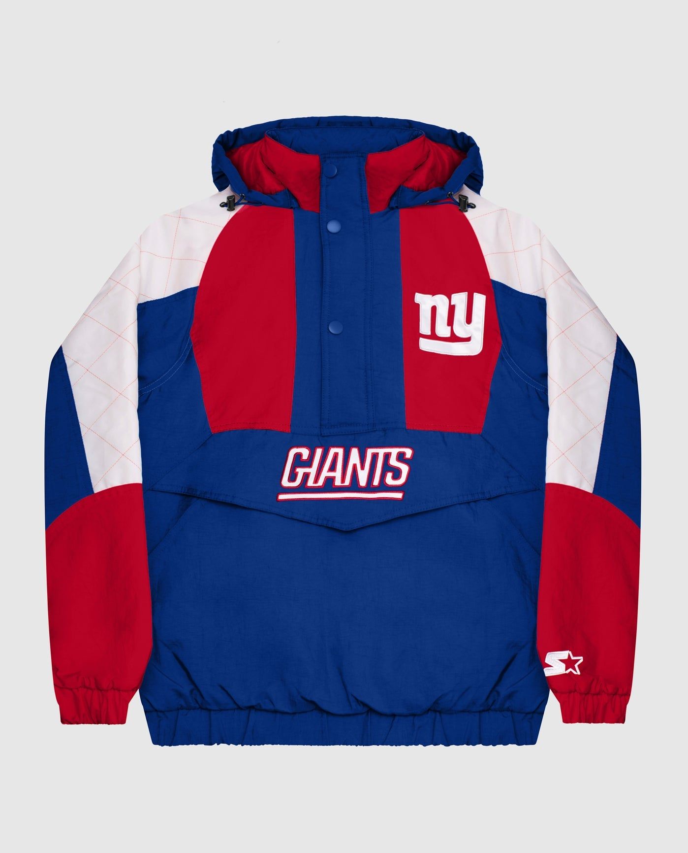 New York Giants Hooded Nylon Half-Zip Jacket sold by Starter