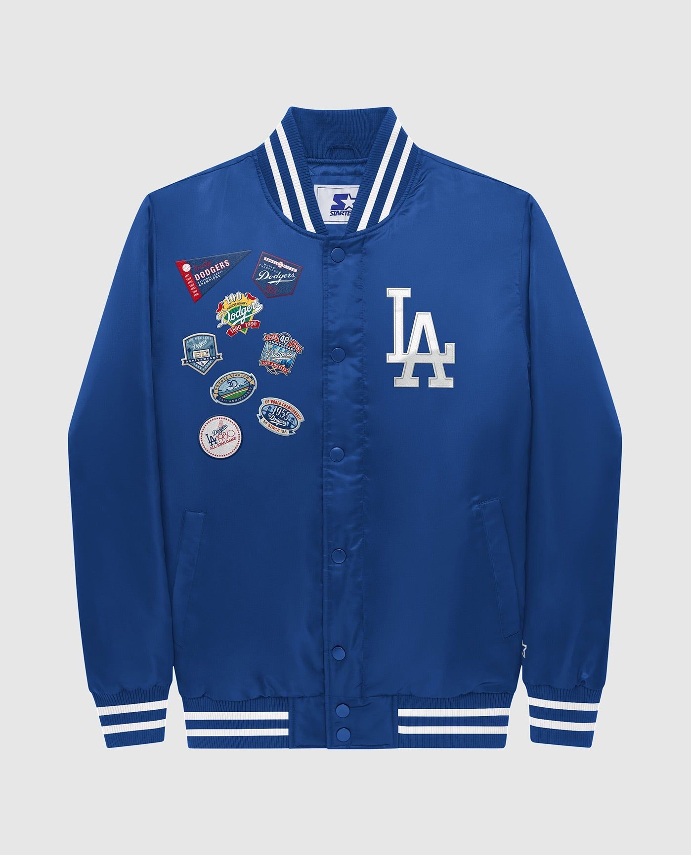 Los Angeles Dodgers Varsity Satin Full-Snap Jacket sold by Starter