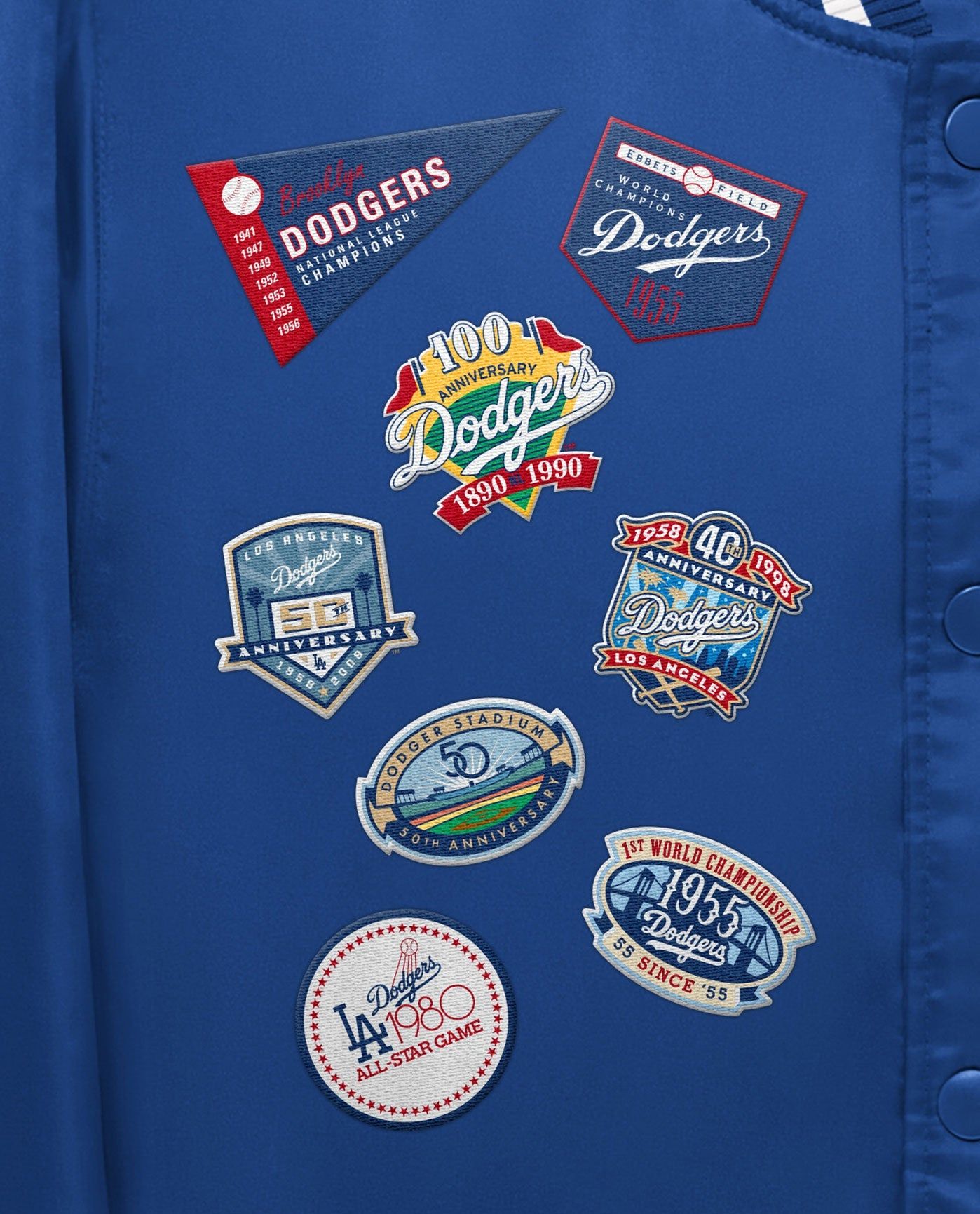 Los Angeles Dodgers Varsity Satin Full-Snap Jacket sold by Starter product image thumbnail 2