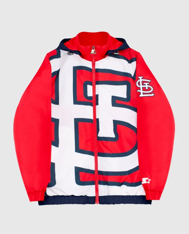 St. Louis Cardinals Hooded Nylon Full-Zip Jacket sold by Starter