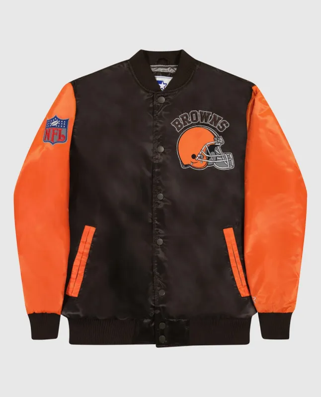Cleveland Browns Varsity Satin Full-Snap Jacket sold by Starter