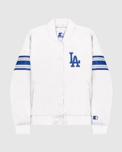 Women's Los Angeles Dodgers Varsity Satin Full-Snap Jacket sold by Starter