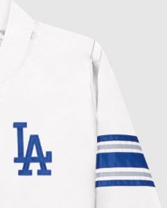 Women's Los Angeles Dodgers Varsity Satin Full-Snap Jacket sold by Starter