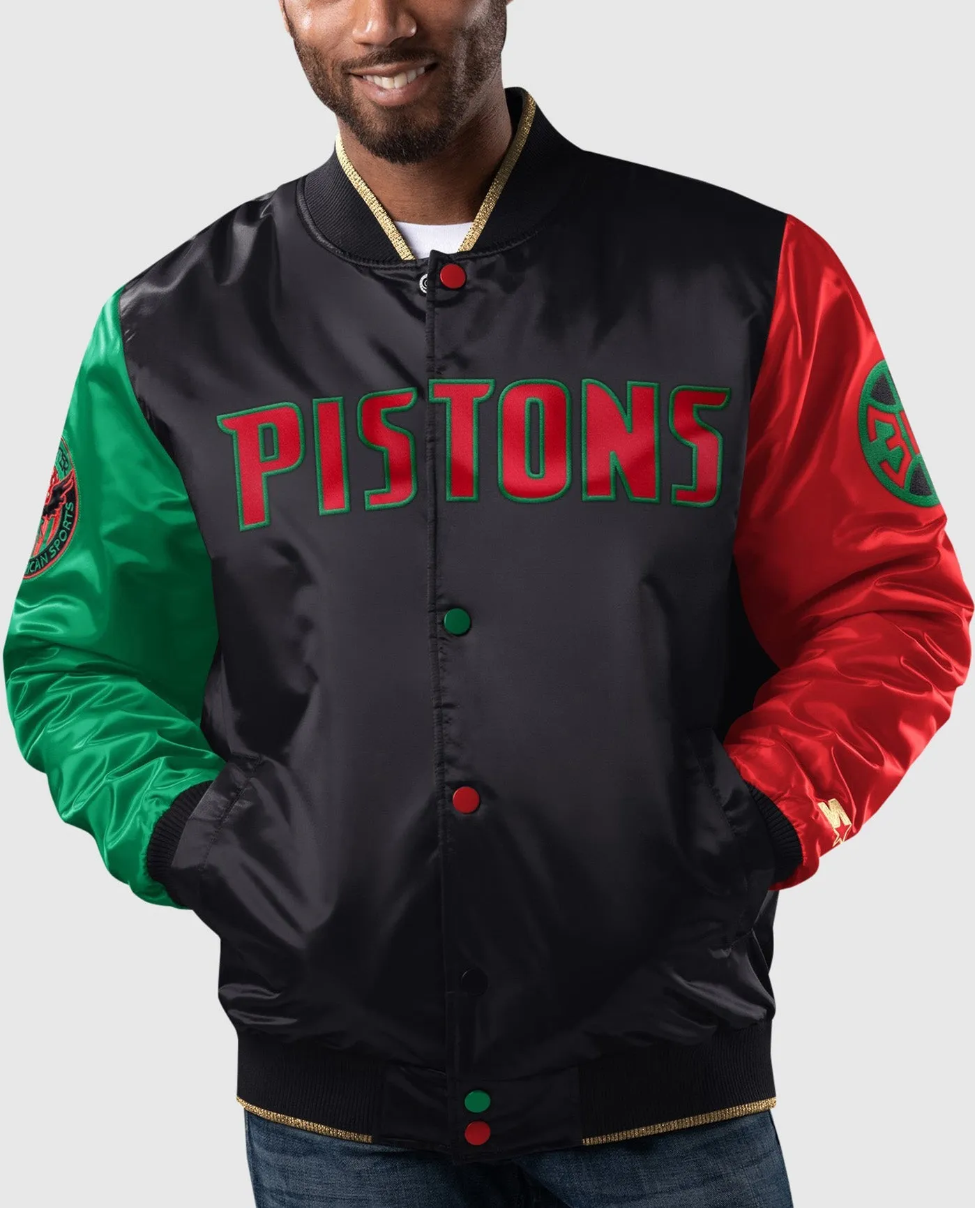 Ty Mopkins Black History Month Detroit Pistons Full-Snap Jacket sold by Starter
