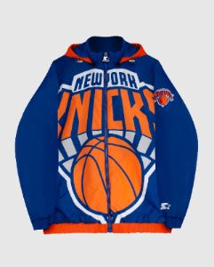 New York Knicks Hooded Nylon Full-Zip Jacket sold by Starter