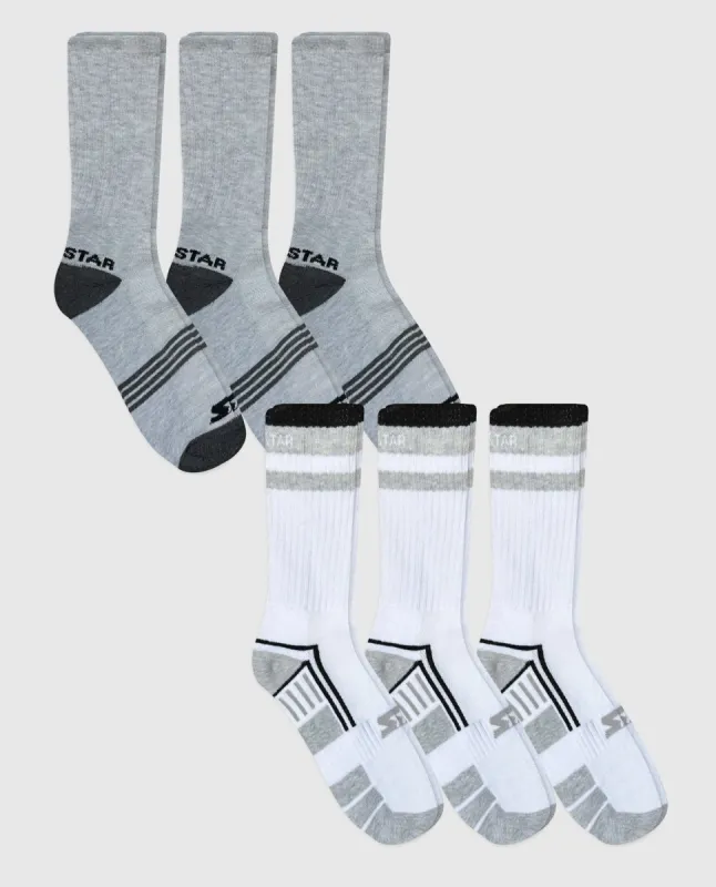 Starter Half Cushion Crew Socks - 6 Pairs made by Starter