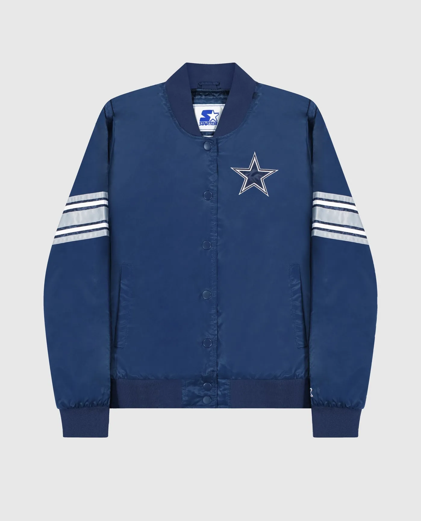 Women's Dallas Cowboys Snap-Front Satin Jacket sold by Starter