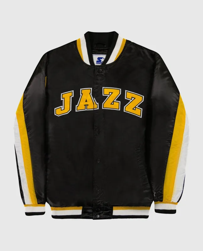 Utah Jazz Varsity Satin Full-Snap Ace Jacket sold by Starter