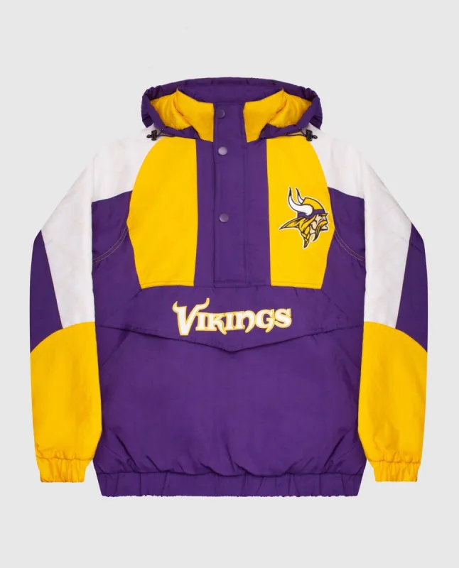 Minnesota Vikings Hooded Nylon Half-Zip Jacket sold by Starter