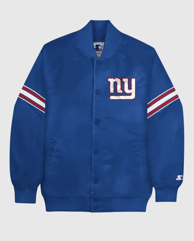 New York Giants Varsity Satin Full-Snap Jacket sold by Starter