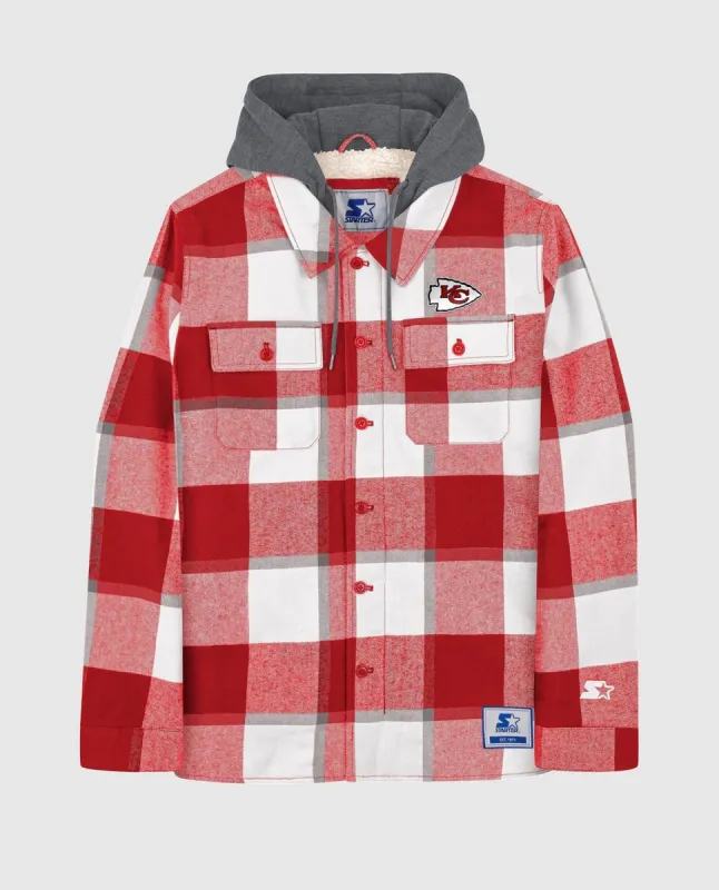 Kansas City Chiefs Sherpa Lined Plaid Jacket sold by Starter