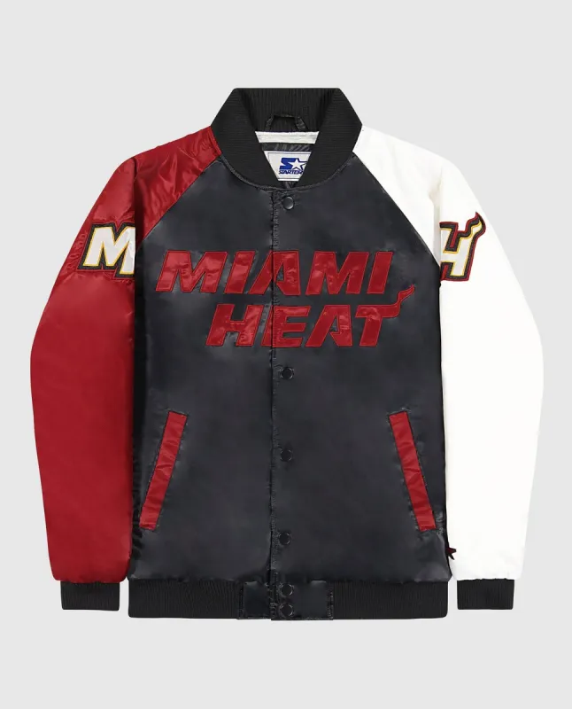Miami Heat Varsity Satin Full-Snap Jacket sold by Starter