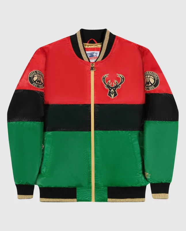 Ty Mopkins Black History Month Milwaukee Bucks Full-Zip Jacket sold by Starter