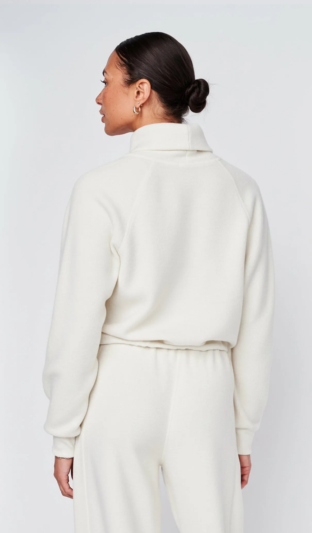 Plush Fleece Funnel Neck Pullover in Cream sold by Stateside product image thumbnail 2