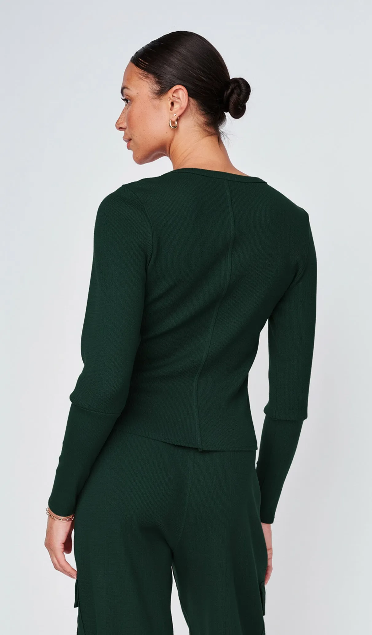 Micro Thermal Raw Hem Pullover in Everfall sold by Stateside product image thumbnail 2