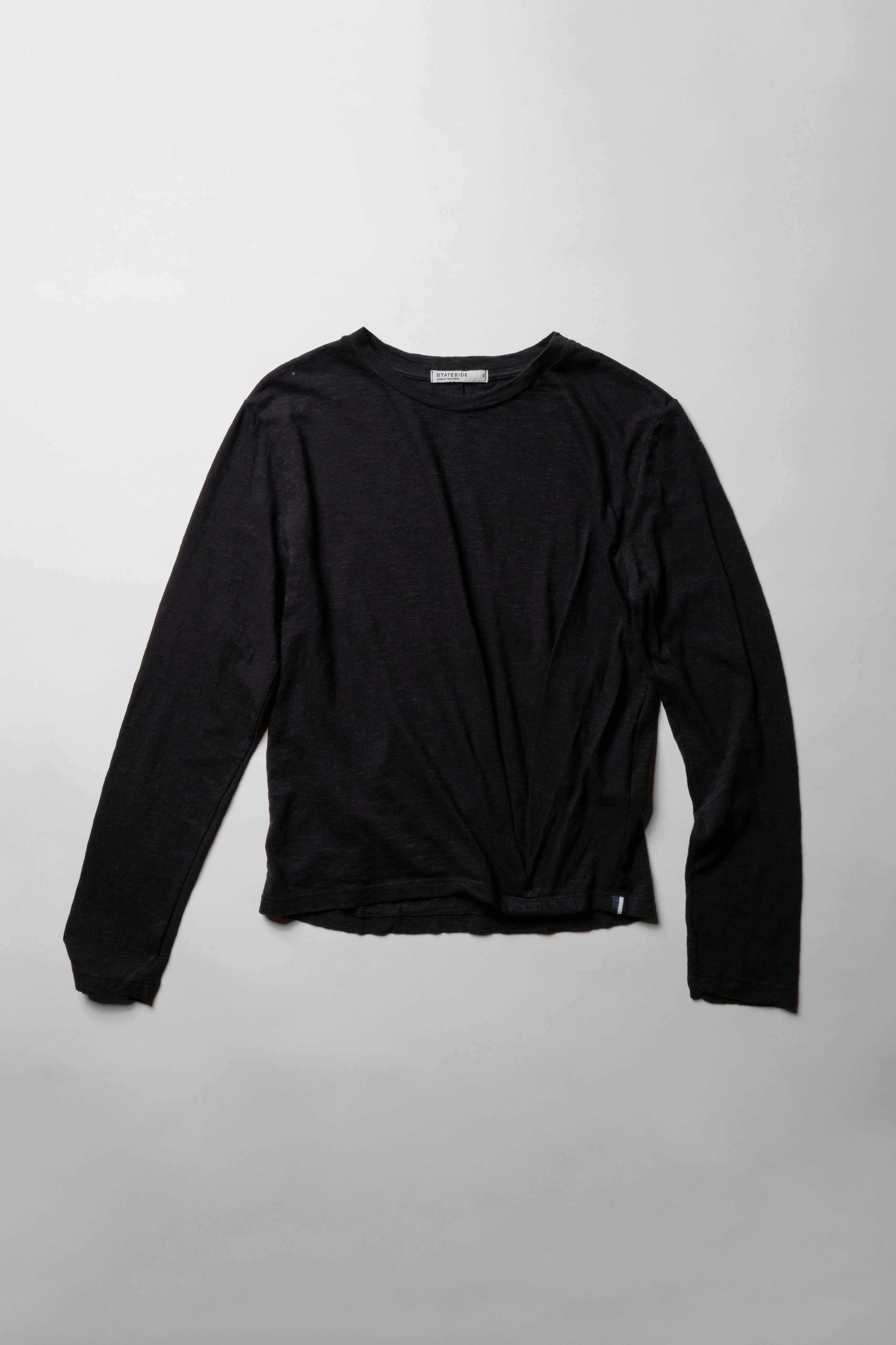 Supima Slub Jersey Long Sleeve Twist Tee in Black sold by Stateside product image thumbnail 2