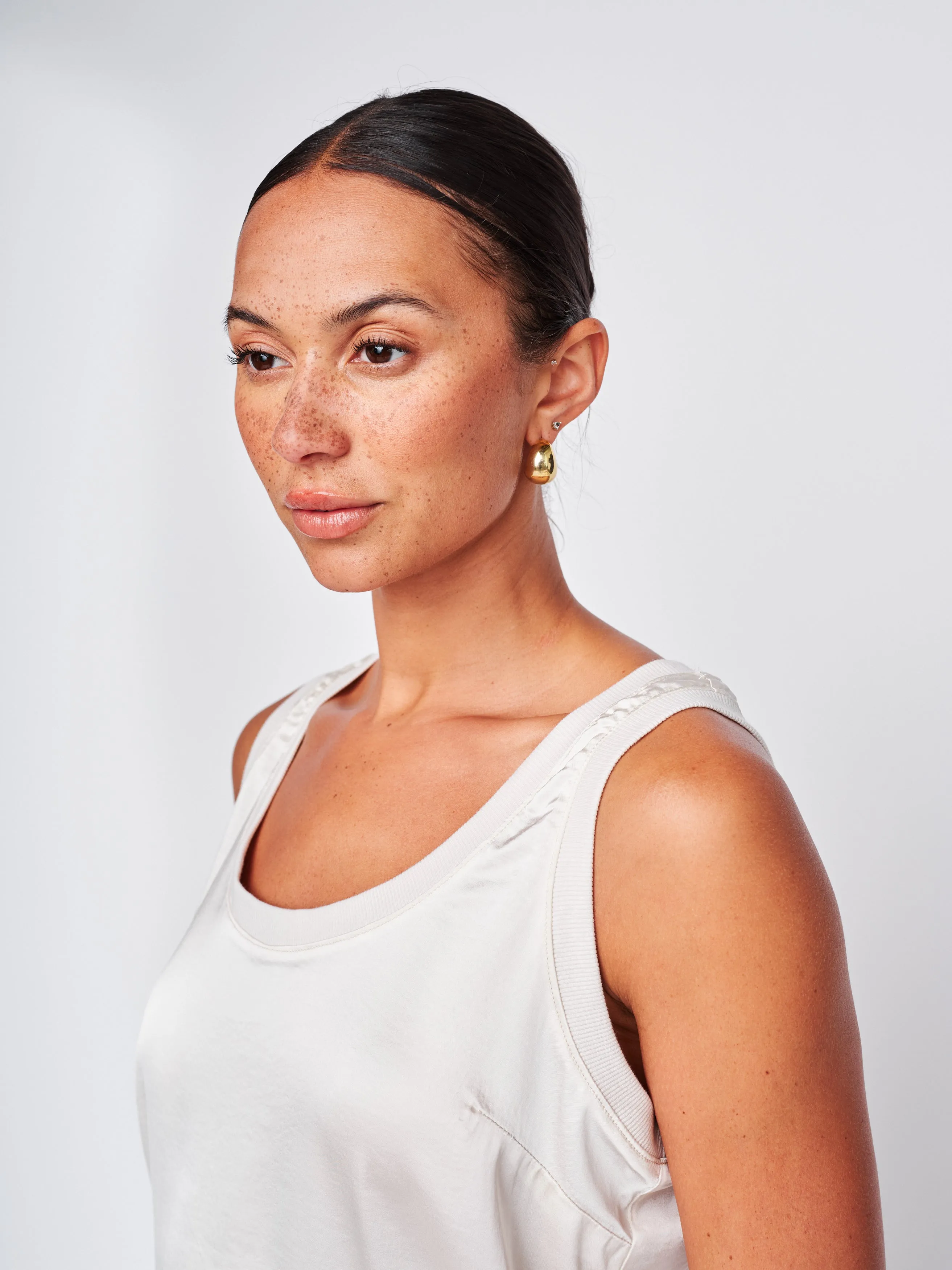 Cosmo Satin Sleeveless Top in Cream sold by Stateside product image thumbnail 2