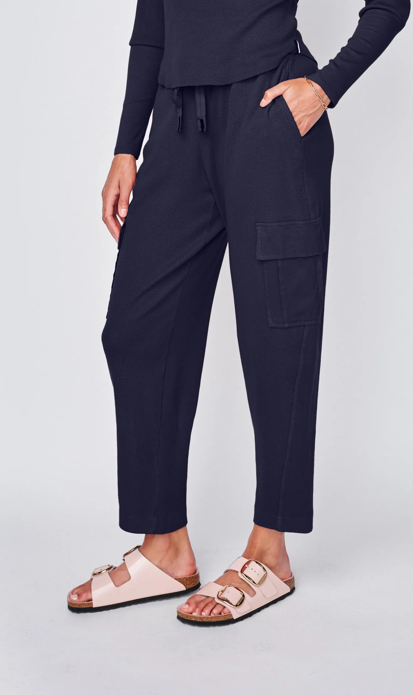 Micro Thermal Cargo Pants in New Navy sold by Stateside product image thumbnail 2