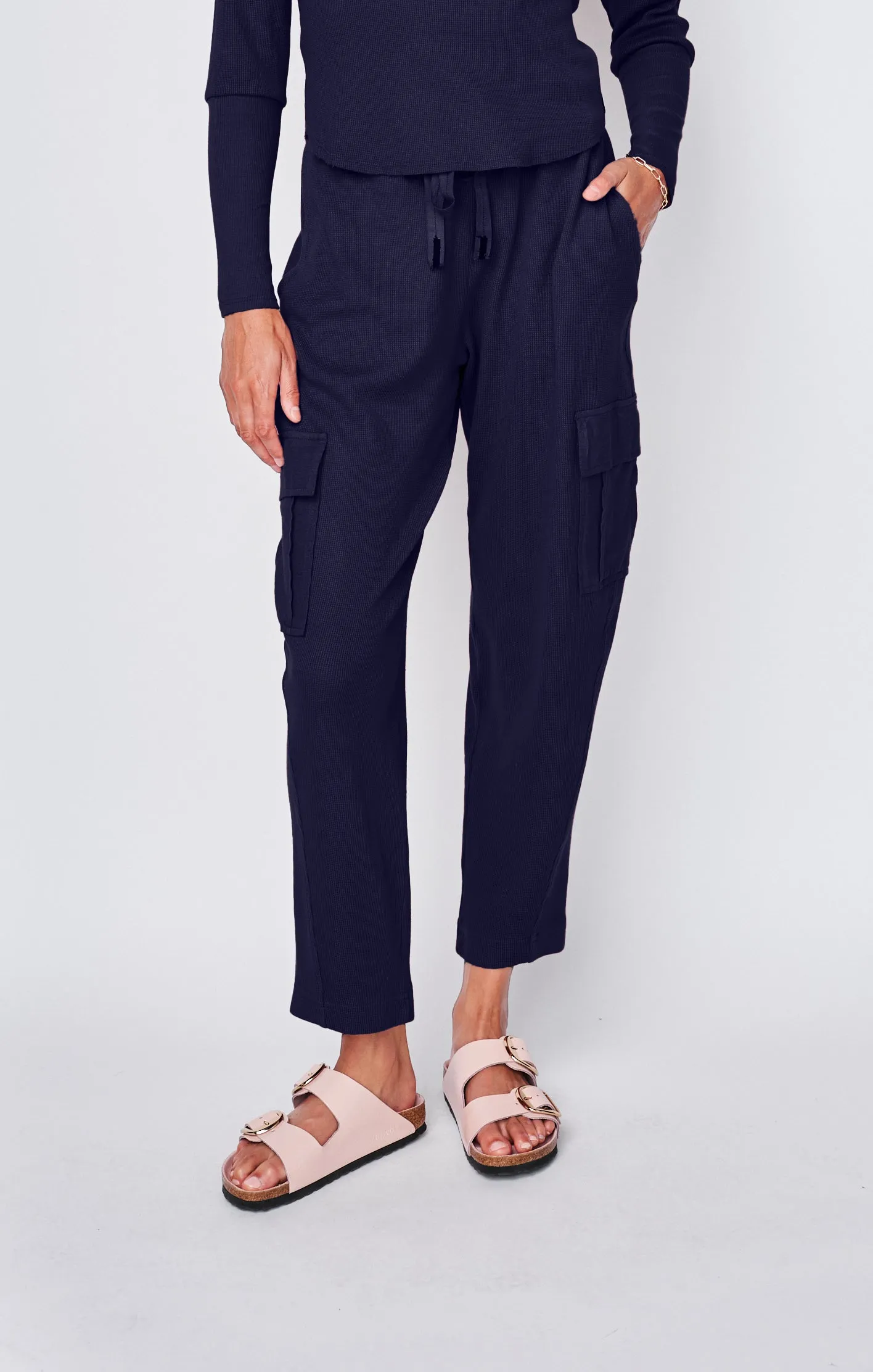Micro Thermal Cargo Pants in New Navy sold by Stateside