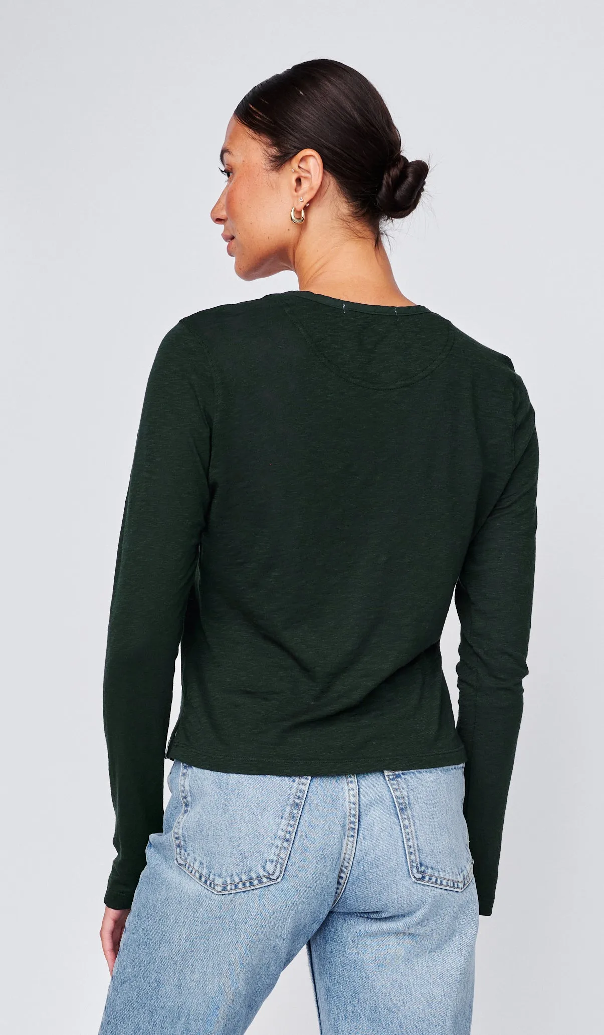 Supima Slub Jersey Henley in Everfall sold by Stateside product image thumbnail 3