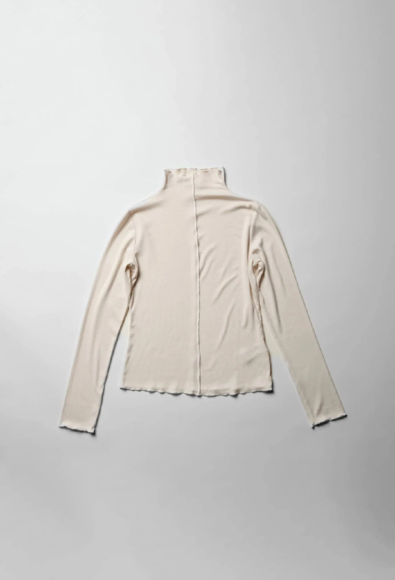 Fine 2X1 Rib Long Sleeve Mock Neck & Fine 2X1 Rib A-Line Maxi Skirt in Cream sold by Stateside product image thumbnail 3