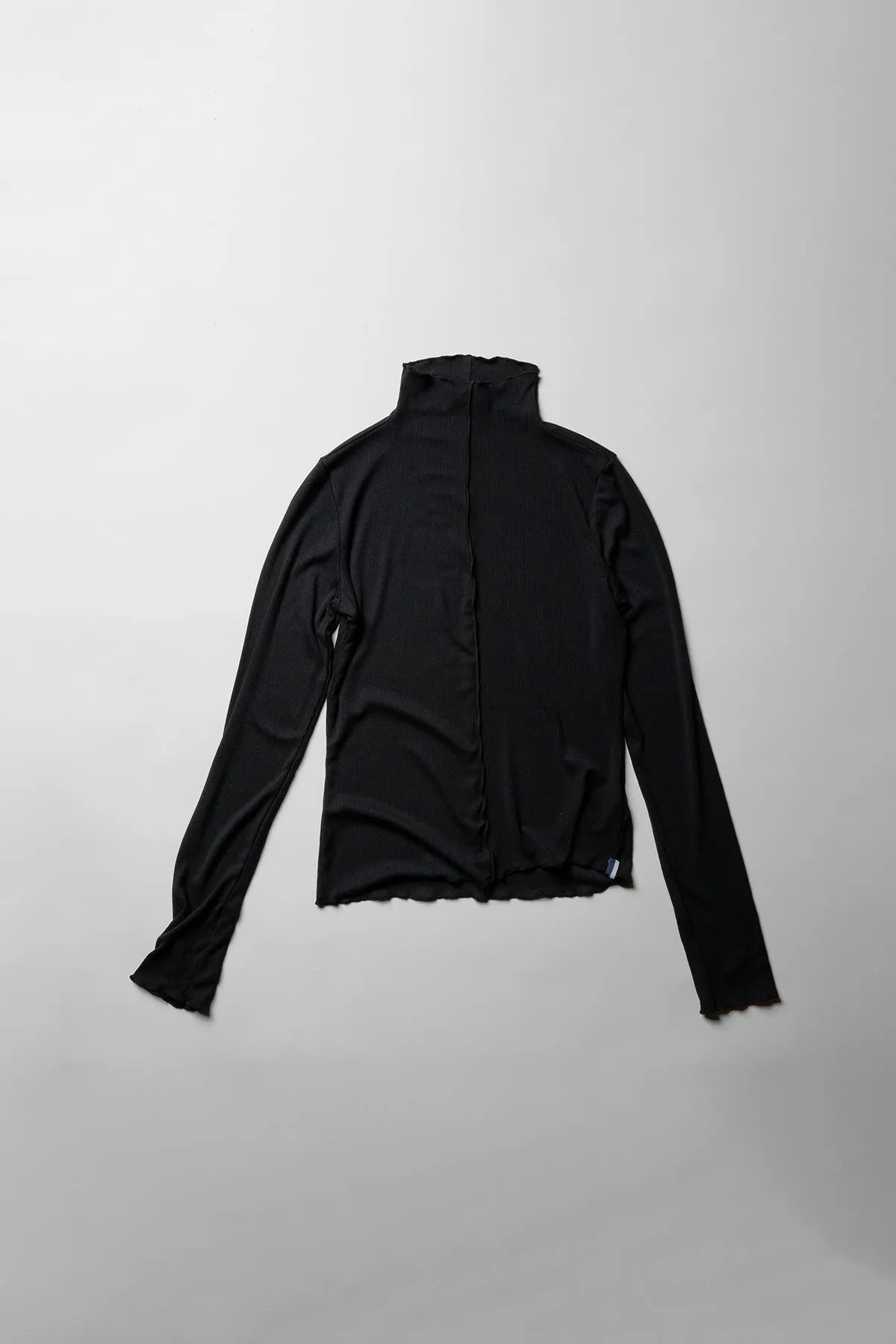Fine 2X1 Rib Long Sleeve Mock Neck in Black sold by Stateside product image thumbnail 2