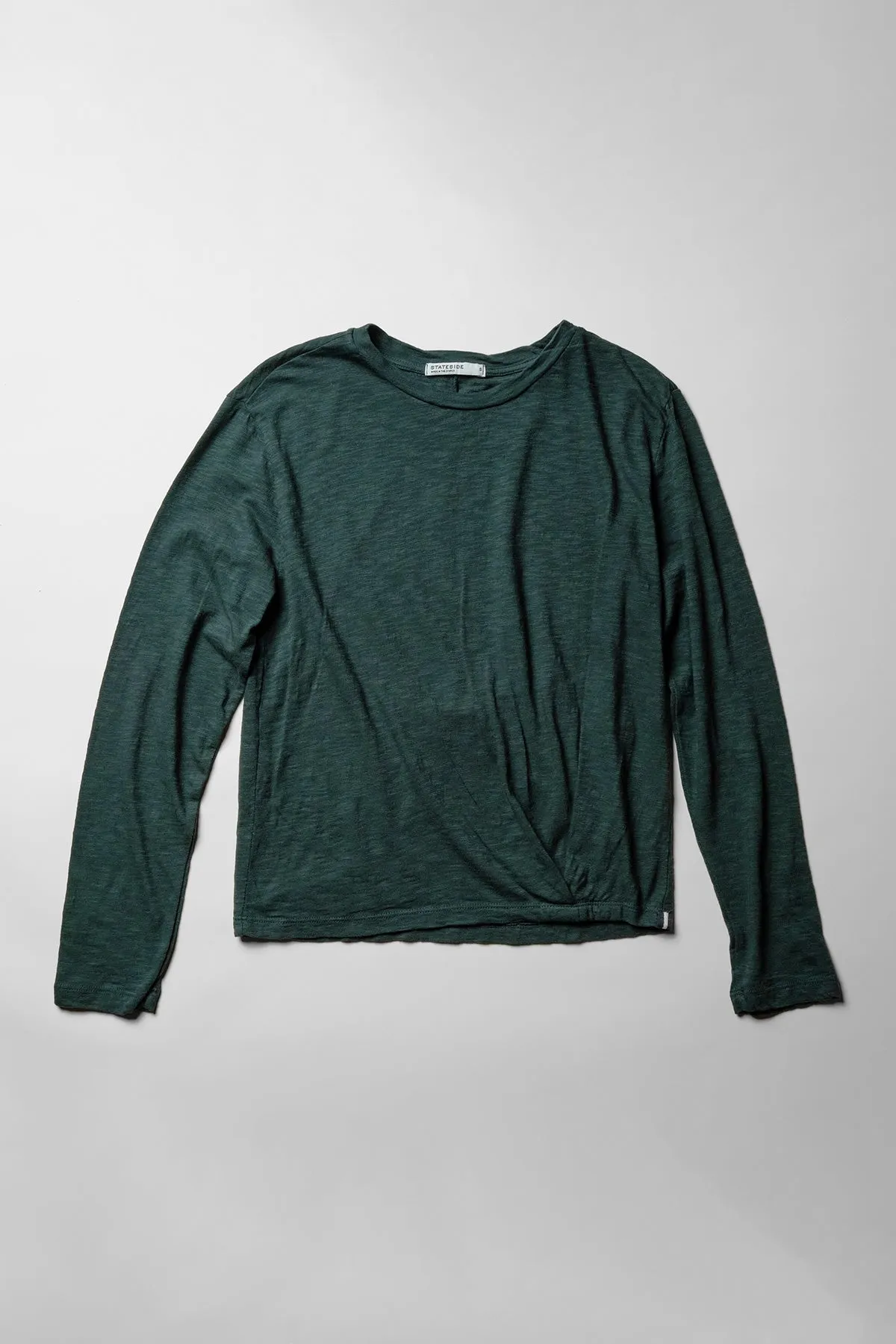 Supima Slub Jersey Long Sleeve Twist Tee in Everfall sold by Stateside product image thumbnail 3