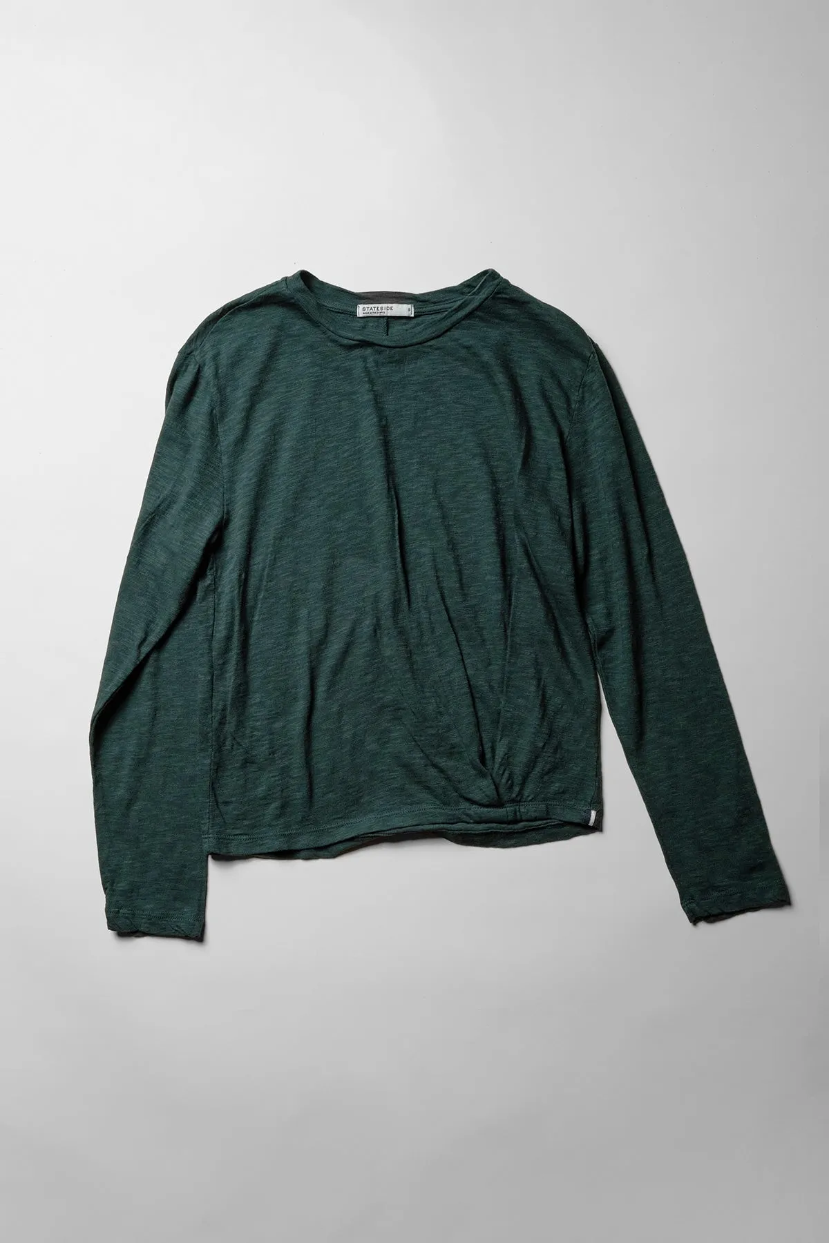 Supima Slub Jersey Long Sleeve Twist Tee in Everfall sold by Stateside product image thumbnail 4