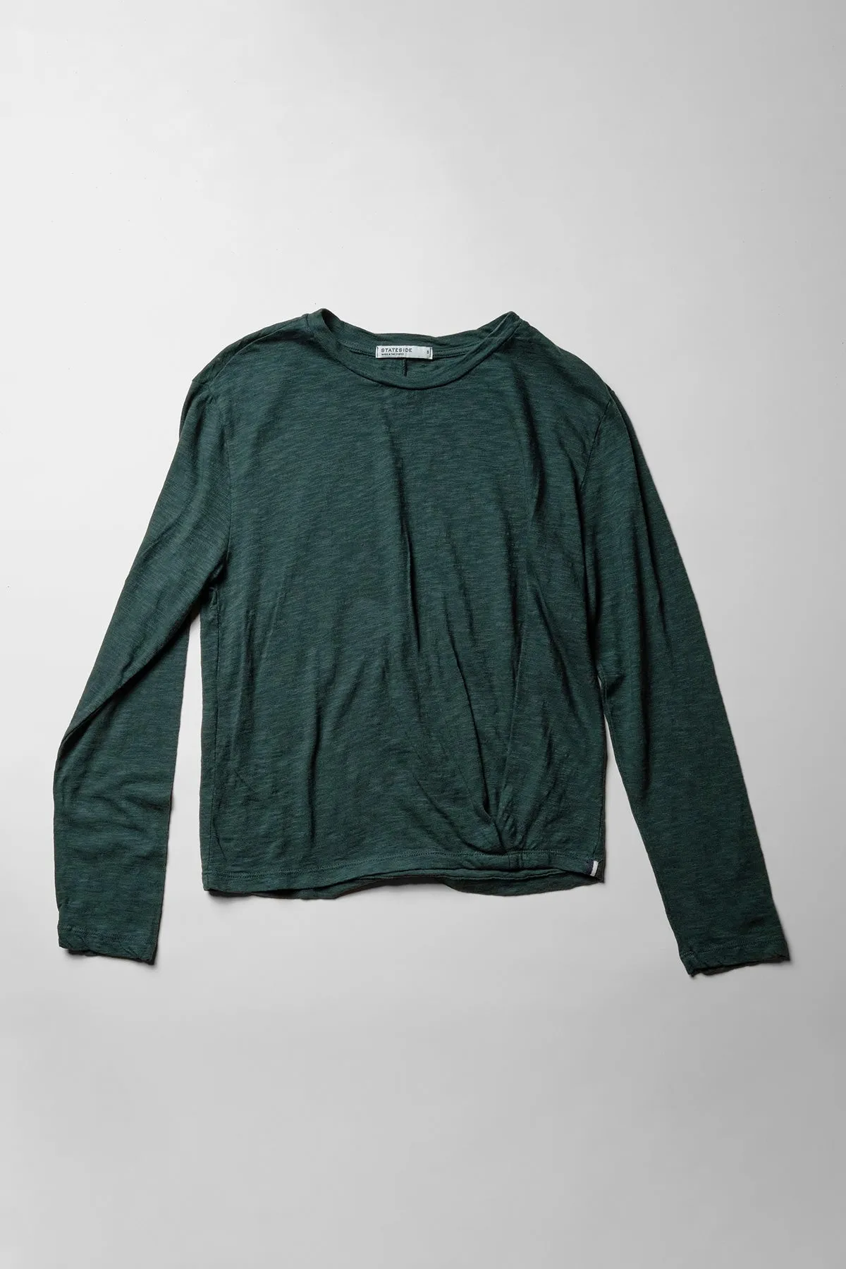 Supima Slub Jersey Long Sleeve Twist Tee in Everfall sold by Stateside product image thumbnail 5