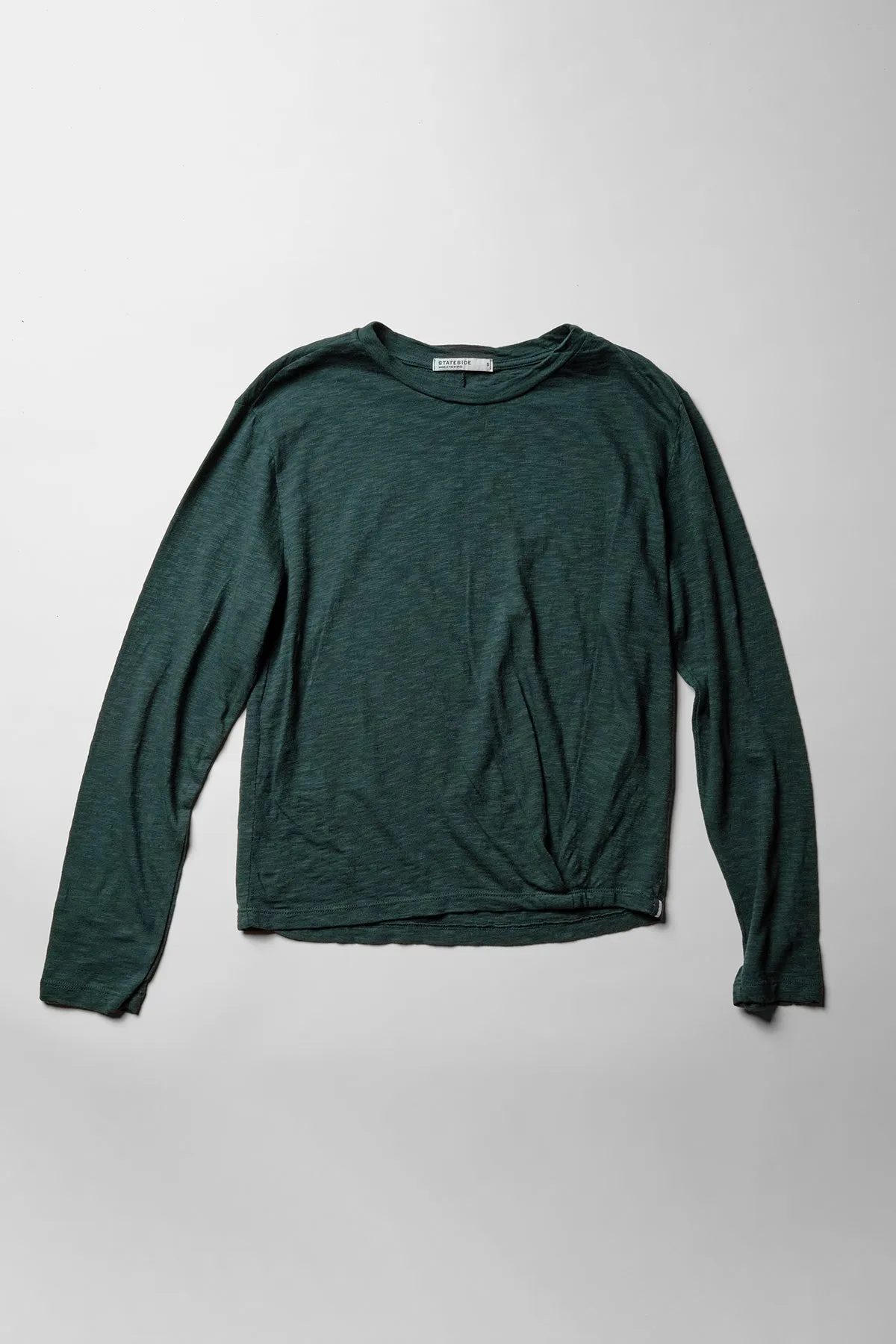 Supima Slub Jersey Long Sleeve Twist Tee in Everfall sold by Stateside product image thumbnail 2