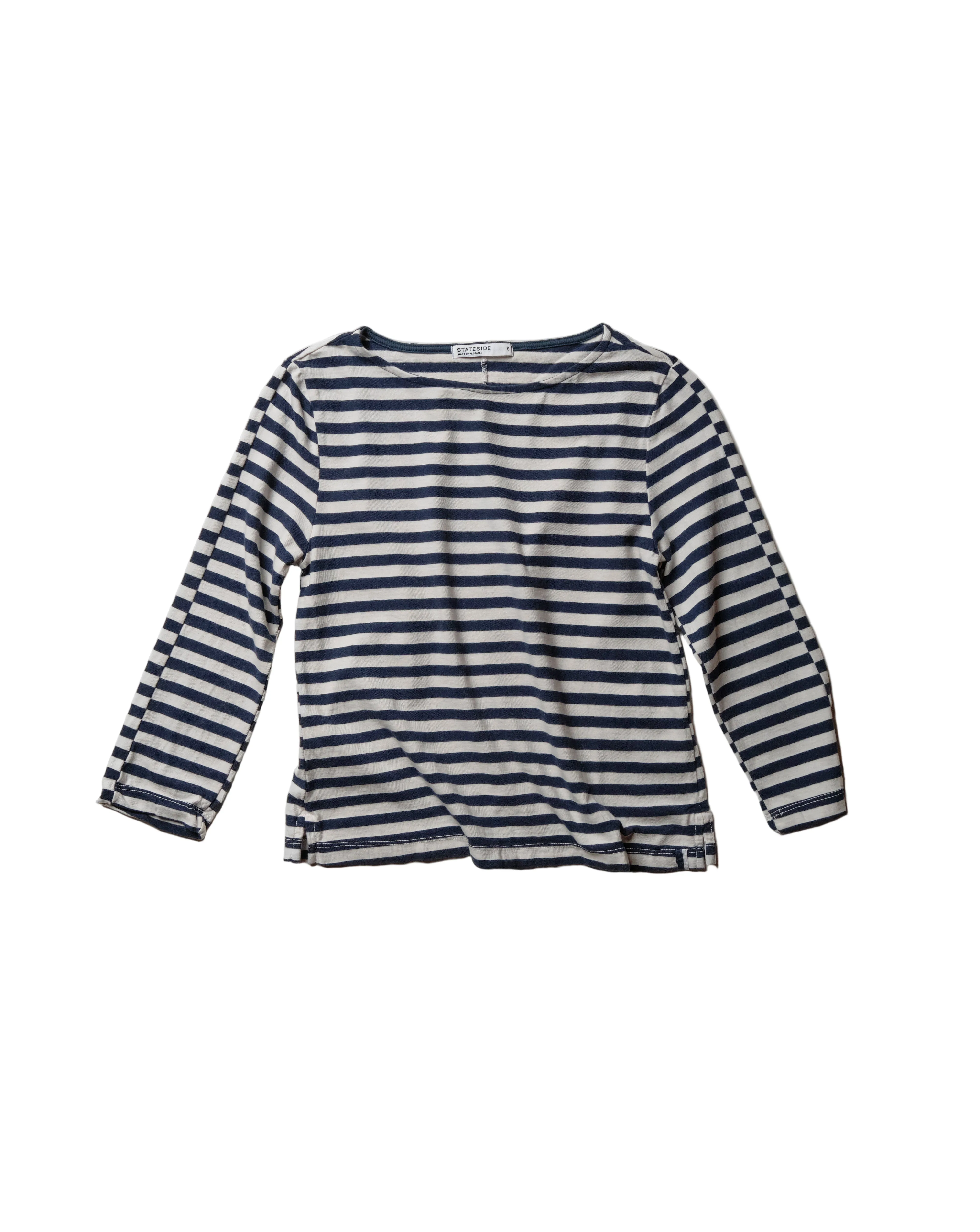 Preppy Stripe 3/4 Sleeve Boatneck Top in Cream sold by Stateside product image thumbnail 2