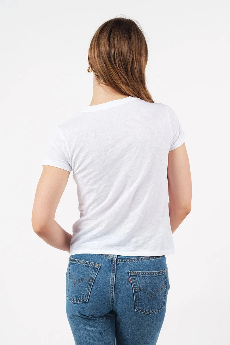 Supima Slub Short Sleeve V-Neck T-Shirt in White sold by Stateside product image thumbnail 5