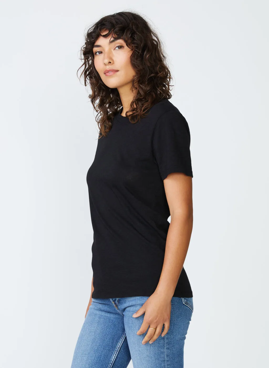 Supima Slub Jersey Short Sleeve Crew in Black sold by Stateside product image thumbnail 2