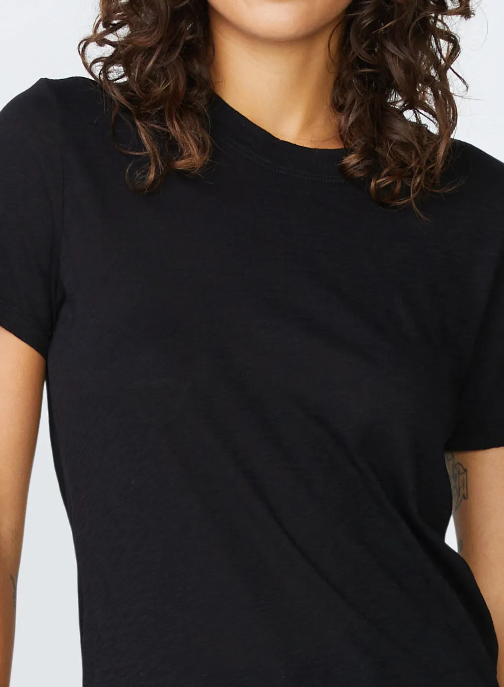 Supima Slub Jersey Short Sleeve Crew in Black sold by Stateside product image thumbnail 3
